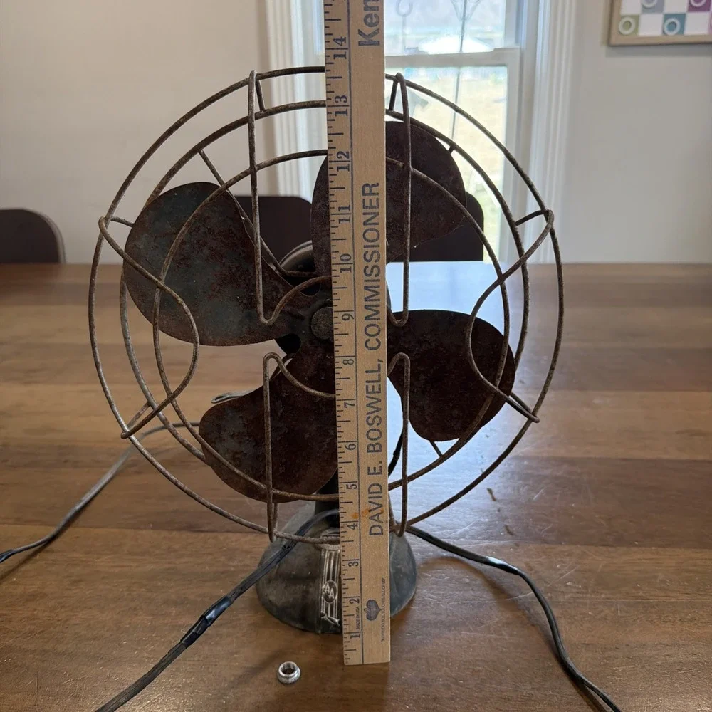 1930s 40s E.A. Smith Arctic Aire Fan Art Deco Green For Parts Read Description